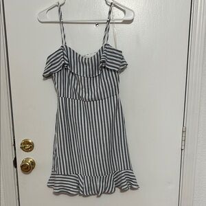 Trixxi Blue and White Striped Mini Dress